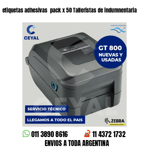 etiquetas adhesivas  pack x 50 Talleristas de indumnentaria