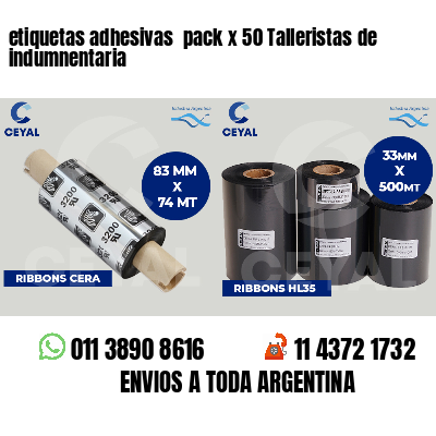 etiquetas adhesivas  pack x 50 Talleristas de indumnentaria