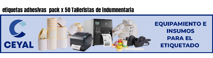 etiquetas adhesivas  pack x 50 Talleristas de indumnentaria