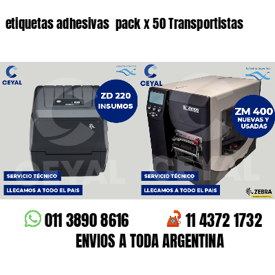 etiquetas adhesivas  pack x 50 Transportistas