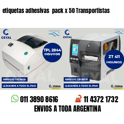 etiquetas adhesivas  pack x 50 Transportistas