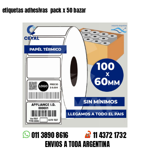 etiquetas adhesivas  pack x 50 bazar