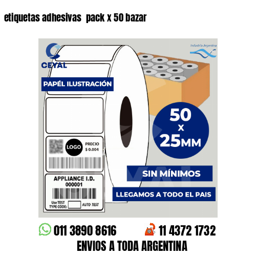 etiquetas adhesivas  pack x 50 bazar