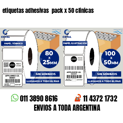 etiquetas adhesivas  pack x 50 clinicas