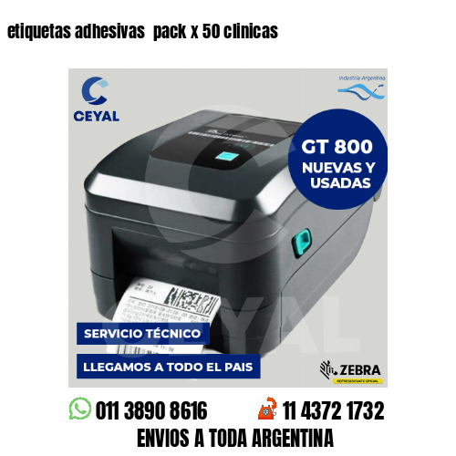 etiquetas adhesivas  pack x 50 clinicas