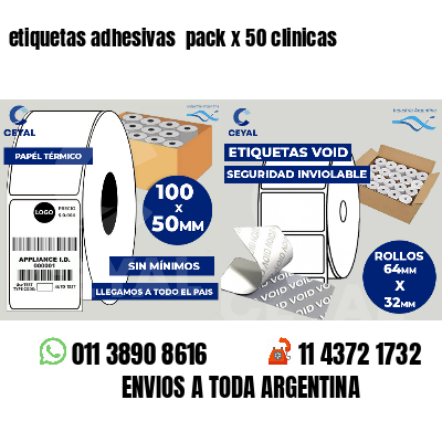 etiquetas adhesivas pack x 50 clinicas