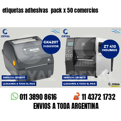 etiquetas adhesivas  pack x 50 comercios