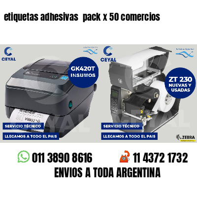 etiquetas adhesivas pack x 50 comercios