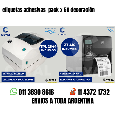 etiquetas adhesivas  pack x 50 decoración