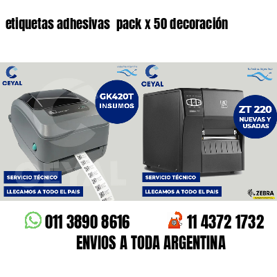 etiquetas adhesivas  pack x 50 decoración