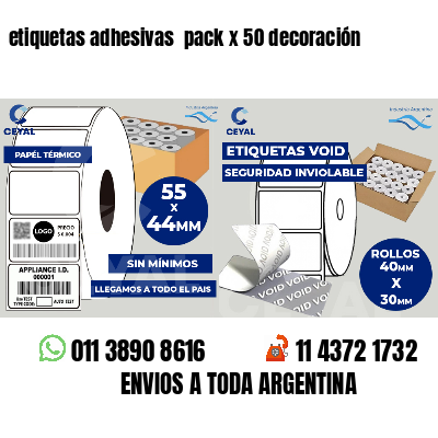 etiquetas adhesivas pack x 50 decoración