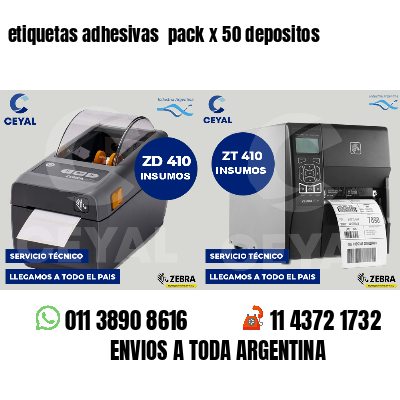 etiquetas adhesivas pack x 50 depositos