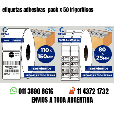 etiquetas adhesivas  pack x 50 frigorificos