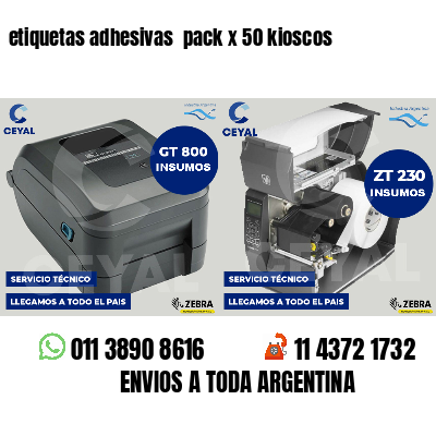 etiquetas adhesivas  pack x 50 kioscos