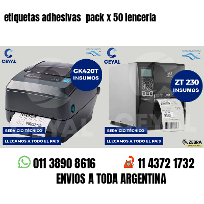 etiquetas adhesivas  pack x 50 lenceria