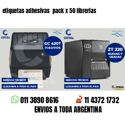 etiquetas adhesivas  pack x 50 librerias