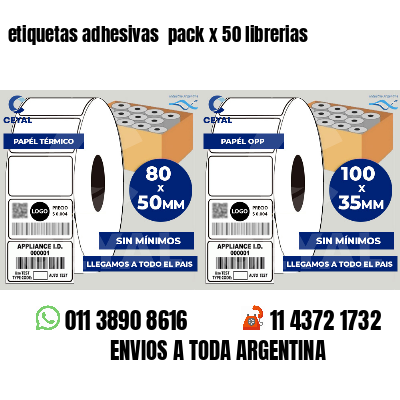 etiquetas adhesivas pack x 50 librerias