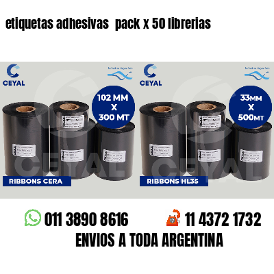 etiquetas adhesivas pack x 50 librerias