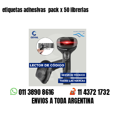 etiquetas adhesivas pack x 50 librerias
