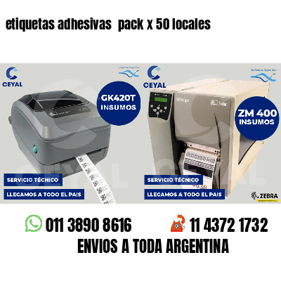 etiquetas adhesivas  pack x 50 locales