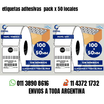 etiquetas adhesivas  pack x 50 locales