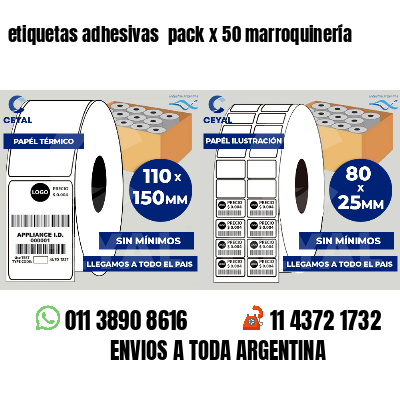 etiquetas adhesivas  pack x 50 marroquinería