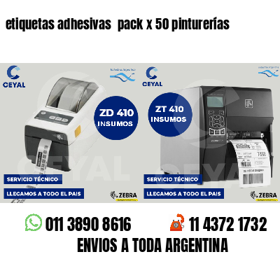 etiquetas adhesivas  pack x 50 pinturerías