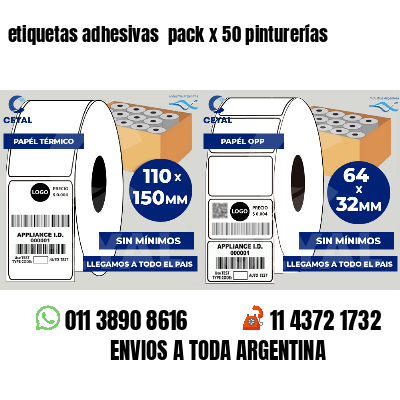 etiquetas adhesivas pack x 50 pinturerías