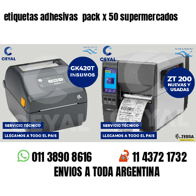 etiquetas adhesivas  pack x 50 supermercados