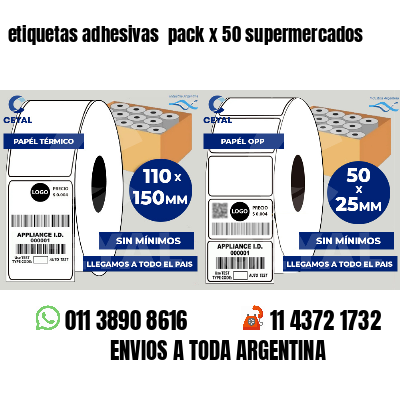 etiquetas adhesivas  pack x 50 supermercados