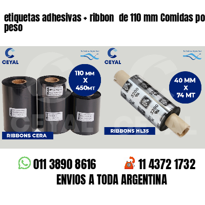 etiquetas adhesivas ribbon de 110 mm Comidas por peso