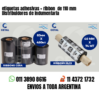 etiquetas adhesivas ribbon de 110 mm Distribuidores de indumentaria