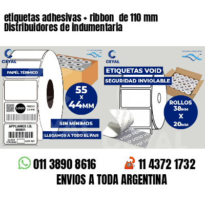 etiquetas adhesivas   ribbon  de 110 mm Distribuidores de indumentaria