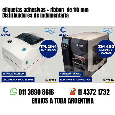 etiquetas adhesivas   ribbon  de 110 mm Distribuidores de indumentaria