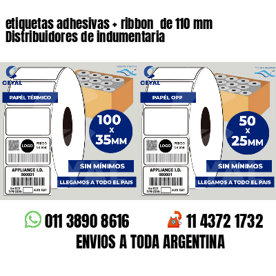 etiquetas adhesivas ribbon de 110 mm Distribuidores de indumentaria