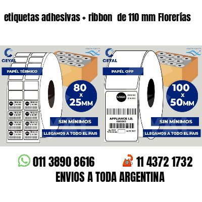 etiquetas adhesivas   ribbon  de 110 mm Florerías