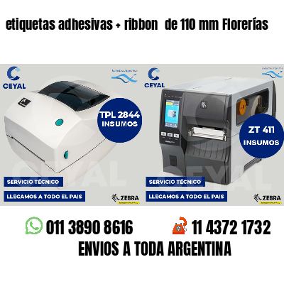 etiquetas adhesivas   ribbon  de 110 mm Florerías