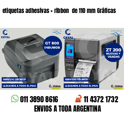 etiquetas adhesivas   ribbon  de 110 mm Gráficas