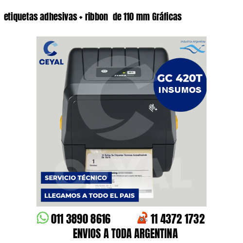 etiquetas adhesivas   ribbon  de 110 mm Gráficas