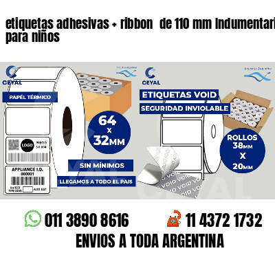 etiquetas adhesivas   ribbon  de 110 mm Indumentaria para niños
