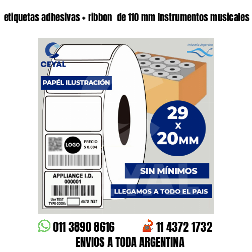 etiquetas adhesivas   ribbon  de 110 mm Instrumentos musicales