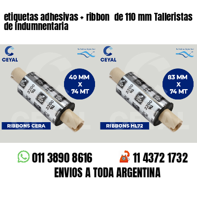 etiquetas adhesivas ribbon de 110 mm Talleristas de indumnentaria