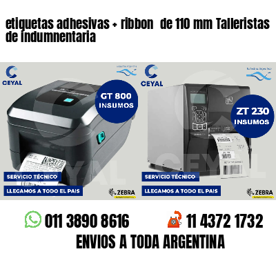 etiquetas adhesivas   ribbon  de 110 mm Talleristas de indumnentaria