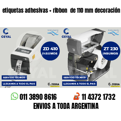 etiquetas adhesivas   ribbon  de 110 mm decoración