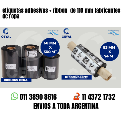 etiquetas adhesivas   ribbon  de 110 mm fabricantes de ropa