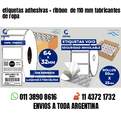 etiquetas adhesivas   ribbon  de 110 mm fabricantes de ropa