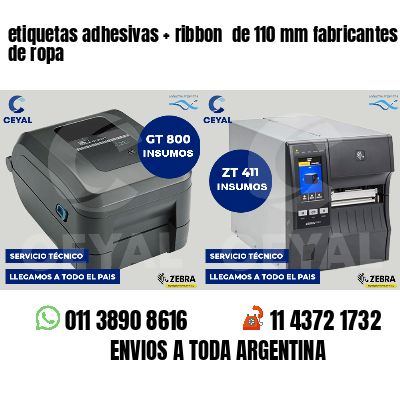 etiquetas adhesivas   ribbon  de 110 mm fabricantes de ropa
