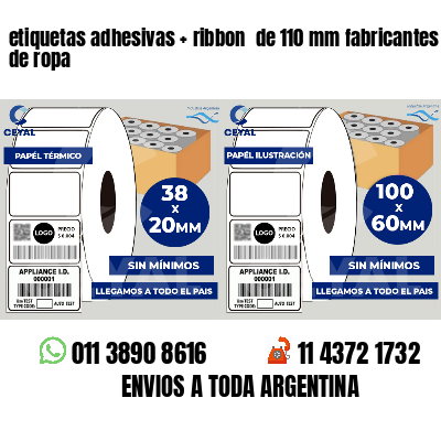 etiquetas adhesivas   ribbon  de 110 mm fabricantes de ropa