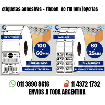 etiquetas adhesivas   ribbon  de 110 mm joyerias
