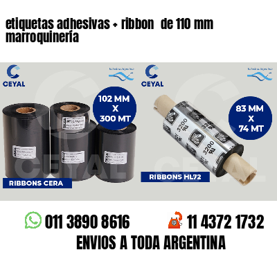 etiquetas adhesivas   ribbon  de 110 mm marroquinería